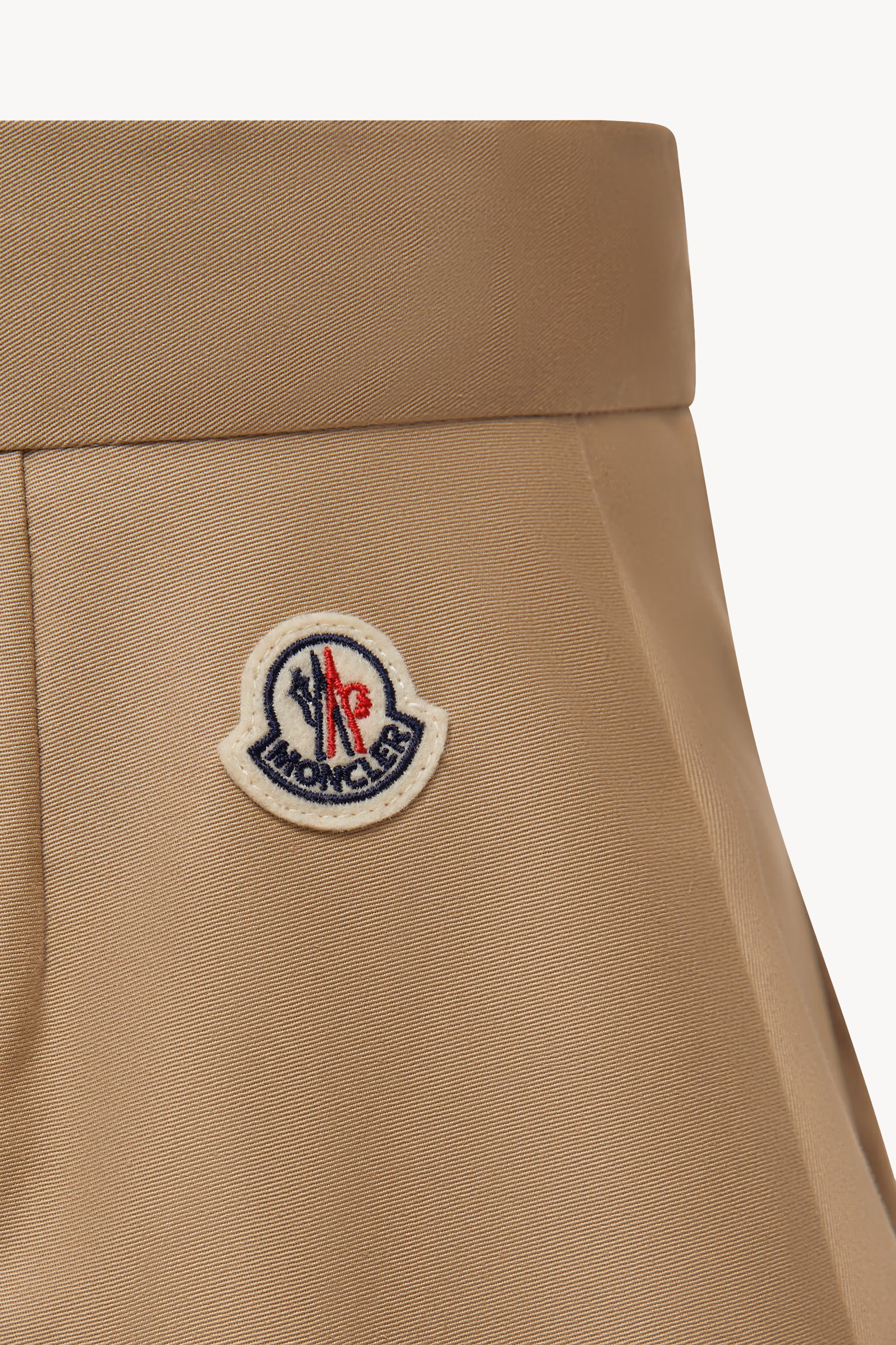 Pleated Cotton Gabardine Skirt Girl Beige Moncler 5
